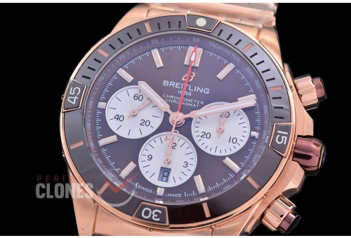 BLSCB01-44-128 TF Super Chronomat 44 Chrono RG/RG Brown Sticks A-7750 28800