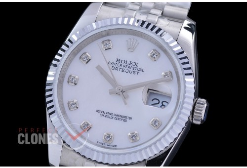 0 0 0 0 0 0 0 0 R36DJS-3135-117 BP Datejust 36 126234 SS/SS Fluted/Jubilee MOP White Diamonds VR 3135