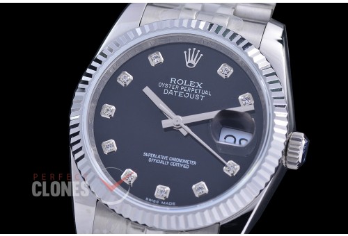 0 0 0 0 0 0 0 0 R36DJS-3135-112 BP Datejust 36 126234 SS/SS Fluted/Jubilee Black Diamonds VR 3135