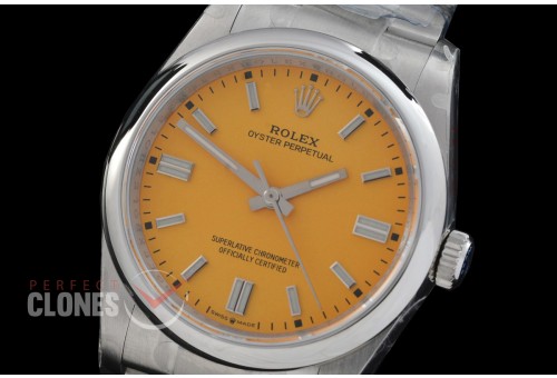 0 0 0 0 0 0 RLOY-36-007 QF 904 Steel Osyter Perpetual 36mm 126000 SS/SS Yellow Sticks Asian Clone DD 3230 72 Hours Reserve - Free Sprung Movement 