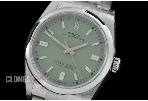 0 0 0 0 0 0 RLOY-36-006 QF 904 Steel Osyter Perpetual 36mm 126000 SS/SS Pistachio Sticks Asian Clone DD 3230 72 Hours Reserve - Free Sprung Movement 