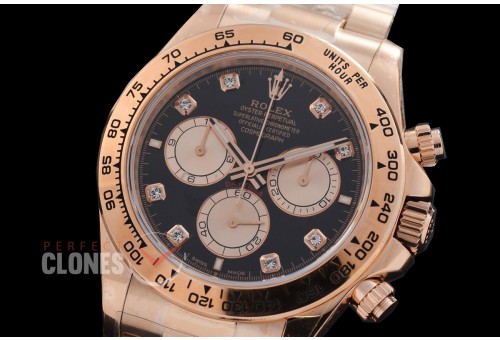 0 0 0 0 0 0 0 RLDFR-126505-022 UFO-F 904L Steel Daytona 126505 RG/RG Black Diamonds 4131 1-1 Free Sprung Balance Superclone - 72 Hours Power Reserve Movement 