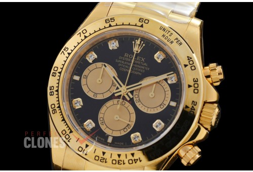 0 0 0 0 0 0 0 RLDF-126508-022 UFO-F 904L Steel Daytona 126508 YG/YG Black Diamonds 4131 1-1 Free Sprung Balance Superclone - 72 Hours Power Reserve Movement 