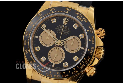 0 0 0 0 0 0 RLDF-126518-118RW QF 904L Steel Daytona 126518LN YG/CER/RU Black Diamonds 4131 Superclone - 72 Hours Power Reserve Movement / Extra Weighted