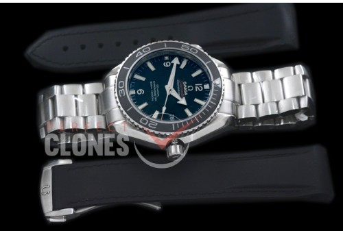 OMCPO42-101 Seamaster Planet Ocean 42mm Black SS/SS A-2824/8500 Free Rubber Strap !