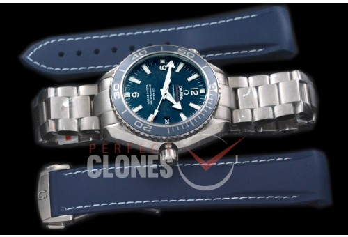OMCPO42-104 Seamaster Planet Ocean 42mm Blue TI/TI A-2824/8500 Free Rubber Strap !