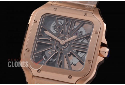 0 0 0 0 0 0 CAR-SAN-019S RF Santos de Cartier Skeleton 39mm Men RG/RG Skeleton Customized 9619MC