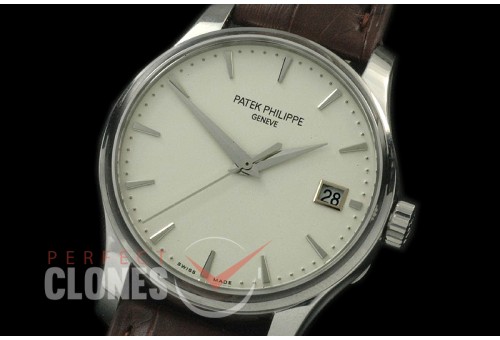 PP00801 5227 Calatrava Auto SS/LE White Miyota 9015/Calibre 324