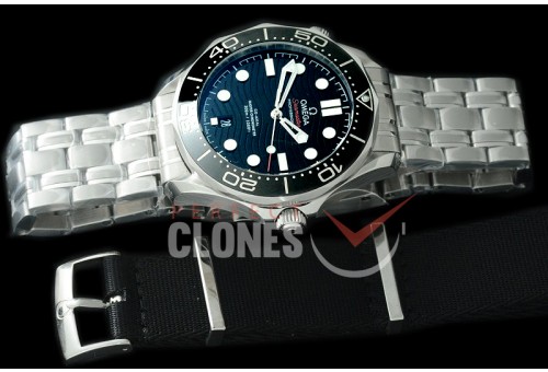 0 OM300M-031S 2018 Basel Seamaster Diver 300M SS/SS Black Asian 2824 Mod 8800 Free Nato Strap 
