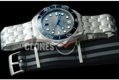 0 OM300M-033S 2018 Basel Seamaster Diver 300M SS/SS Grey Asian 2824 Mod 8800 Free Nato Strap 