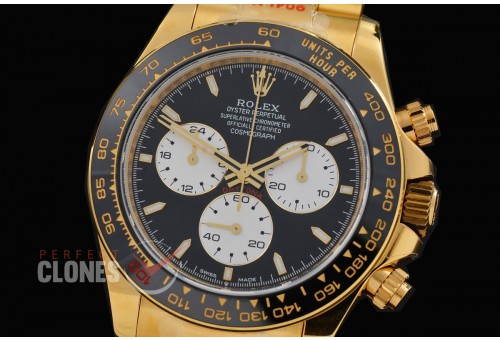 RLDF-126528-011 QF 904L Steel Le Mans Daytona 126528LN YG/CER/YG Black Sticks 4132 Superclone - 72 Hours Power Reserve Movement - Free Sprung Movement