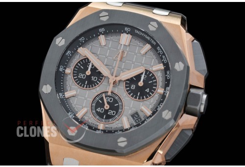 0 0 0 0 0 0 AP26420-023 DDF Royal Oak Offshore Chronograph RG/CER/RU Grey Asian Clone Calibre 4401 