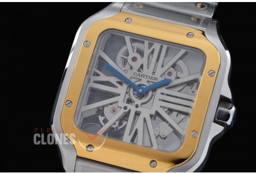 0 0 0 0 0 0 CAR-SAN-011S RF Santos de Cartier Skeleton 39mm Men SS/YG Skeleton Customized 9611MC