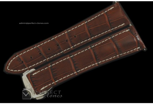 OMLE10006 Brown Calf leather strap For 45.5mm PO C/W Clasp