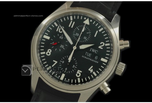 IW02007 Pilot Chrono 3717 SS/LE Black Asia 775Chronos 28800bph