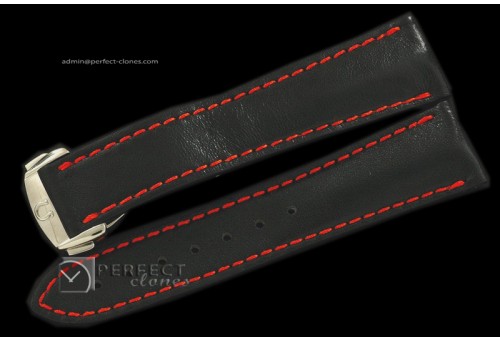 OMLE10008 Black Calf leather strap For 45.5mm PO C/W Clasp