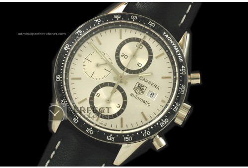 TG10053 Carrera Automatic Chronograph SS/LE White A-77528800bp