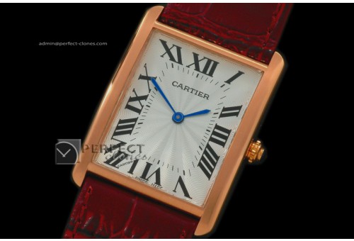 CART10032 Tank Louis Ladies RG/LE White Japanese Quartz