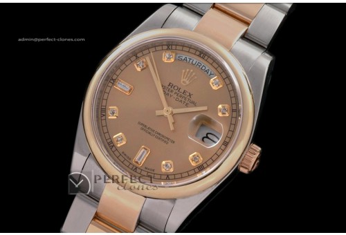 RLDDT1001SS/RG TT Osyter Gold Diam Markers Swiss Eta 2836-2
