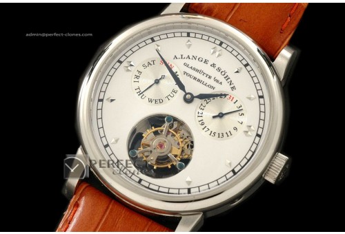 AL10014 Langematik Calender / Tourbillon SS White