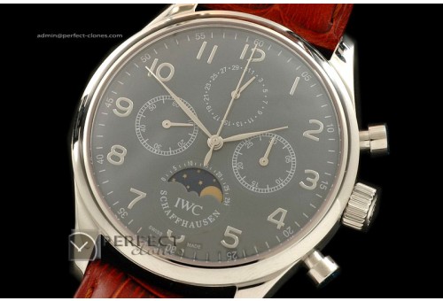 IW10063 Portugese Chronos/M-phase/Calender SS Grey Manual Chrono