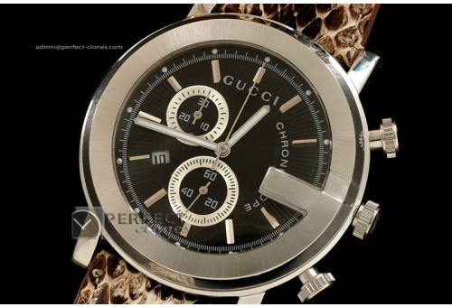 GU10011 Men 101G Chronograph SS Black Swiss Eta Quartz