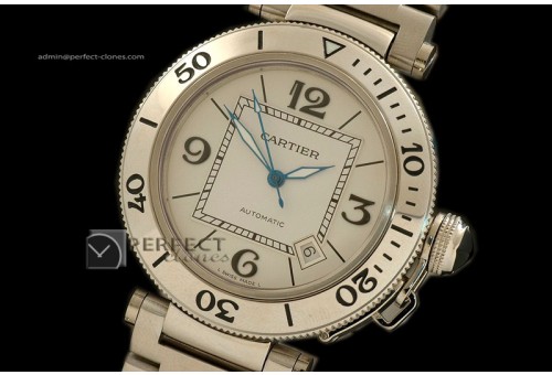 CARPS10025 Pasha 40.5mm Seatimer SS White Swiss Eta 2836-2