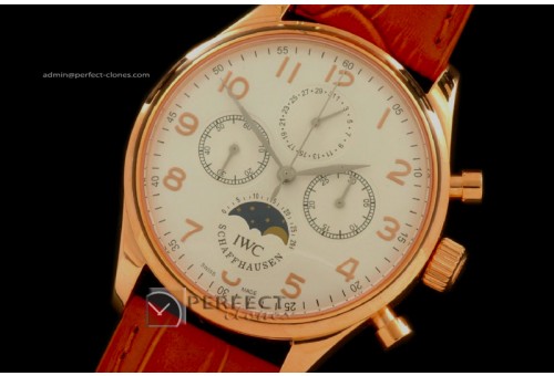 IW10065 Portugese Chronos/M-phase/Calender RG White Manual Chron