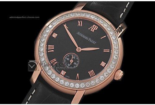 AP10006 Jules Audemars Classic Diam Bez RG Black Asia Manual HW