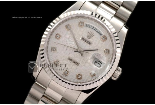 RLDDS03036 SS President Silver Jubilee Diamonds Swiss Eta 2836-2