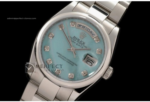 RLDDS02030 SS Osyter President MOP L-Blue Diamonds Swiss Eta 283