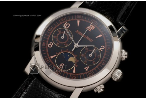 AP10010 Jules Audemars Moon Phase Chrono SS Black Manual Chronos