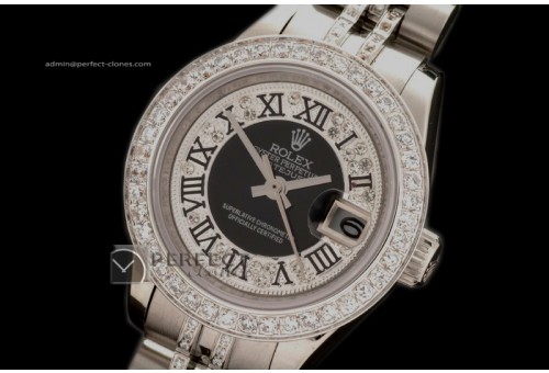 RDJLS01085 SS Jub Diam Bez /Diam Blk Centre Roman Dial Eta 2671