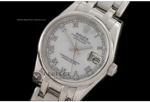 RLMPmS10051 SS Smooth Bez MOP White Roman Swiss Eta 2671-2