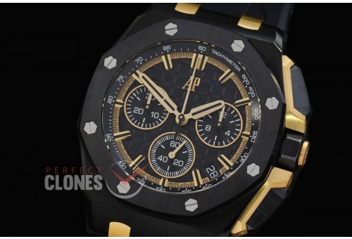 0 0 0 0 0 0 AP26420-033 DDF Royal Oak Offshore Chronograph DLC/CER/RU Black/Gold Asian Clone Calibre 4401 