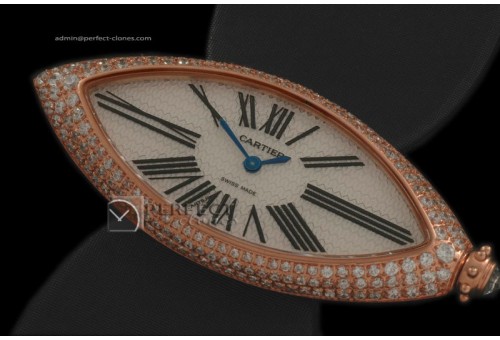 CARB10018 Ladies RG/Black Satin Diamonds Baignoire Eye