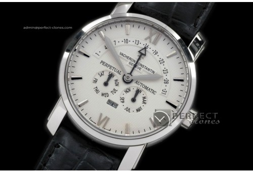 VC10011 Malte Perpetual Calender SS White Asia Auto 21J