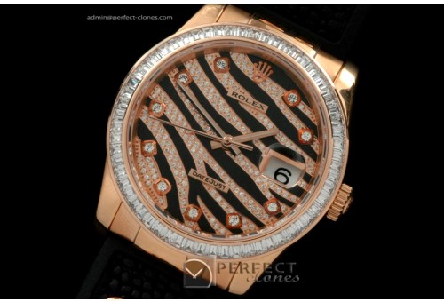RDJMR00103 Royal Black RG/Sq Cut Diam/RU Swiss Eta 2836-2
