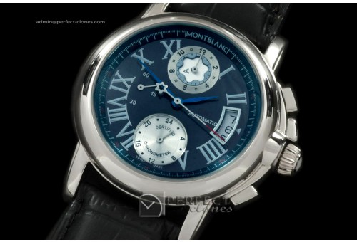 MB10017 Star Chrono GMT SS Black Quartz Working Chronos