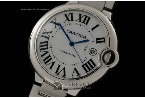CARBA00092 Ballon De Cartier Men SS/SS MOP Wht Asian 2824