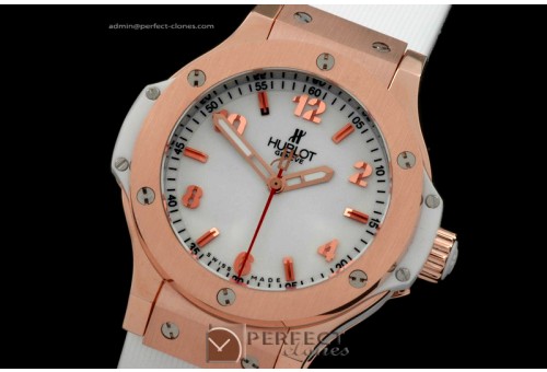 HB38-01016 Big Bang 38mm RG/Ru Aspen White Swiss Quartz