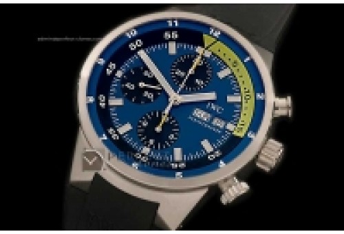 IW02019 2008 Cousteau Divers Chrono Aquatimer SS Blue A-7750 288