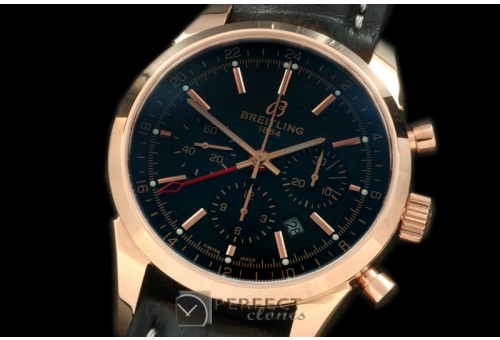 BLT01027L TransOcean Chrono/GMT Men RG/LE Black A-77528800