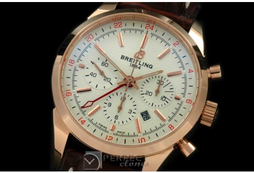 BLT01026L TransOcean Chrono/GMT Men RG/LE White A-77528800