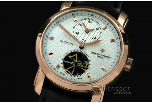 VC00221 Matle Tourbillon Duo Time RG/LE White Asian Auto 2813