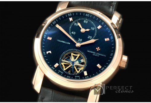VC00222 Matle Tourbillon Duo Time RG/LE Black Asian Auto 2813