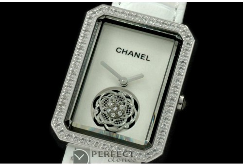 CHAPR01001L Ladies Mid Premiere White SS/Ceramic/Diams Jap Qtz