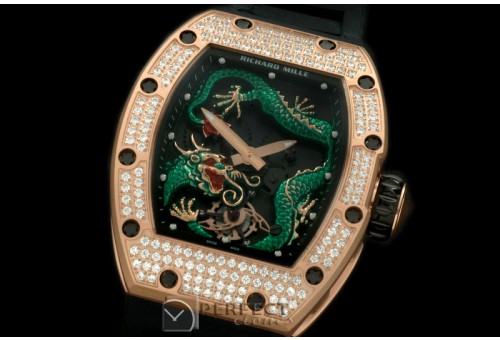RM057-107D Dragon Tourbillon RG/RU Black/Green Asian 21J Dec