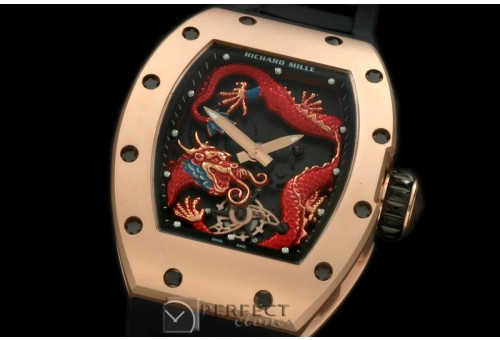 RM057-108 Dragon Tourbillon RG/RU Black/Red Asian 21J Decora