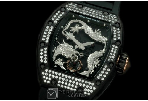 RM057-119D Dragon Tourbillon PVD/RU Black/Plat Asian 21J Dec